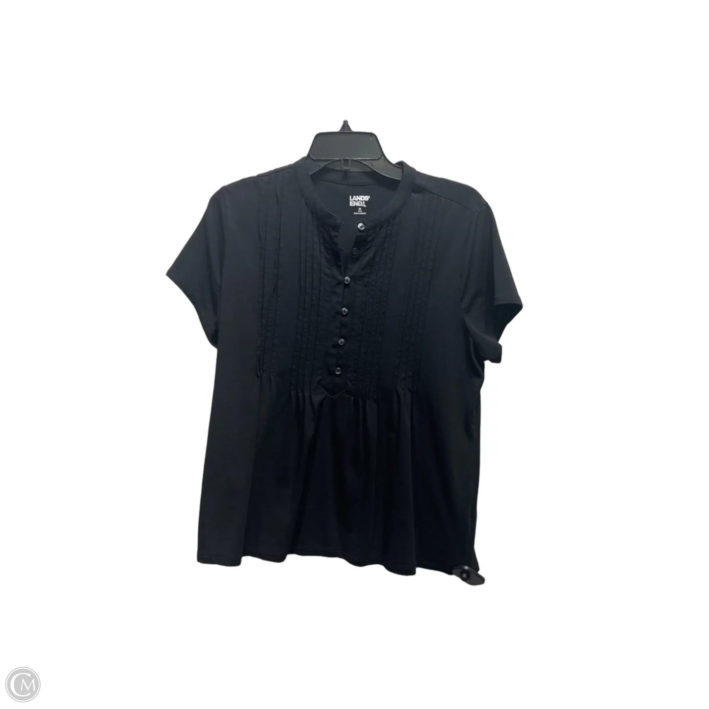 Top Short Sleeve By Lands End In Black, Size: M