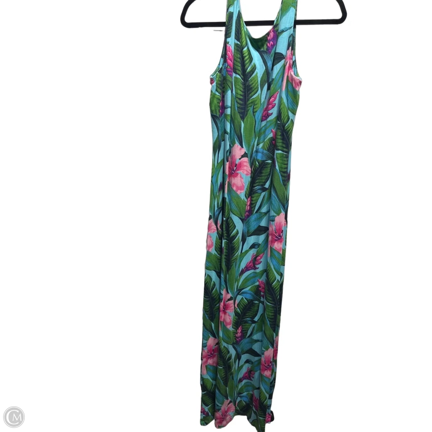 Dress Casual Maxi By Tommy Bahama In Blue & Pink, Size: L