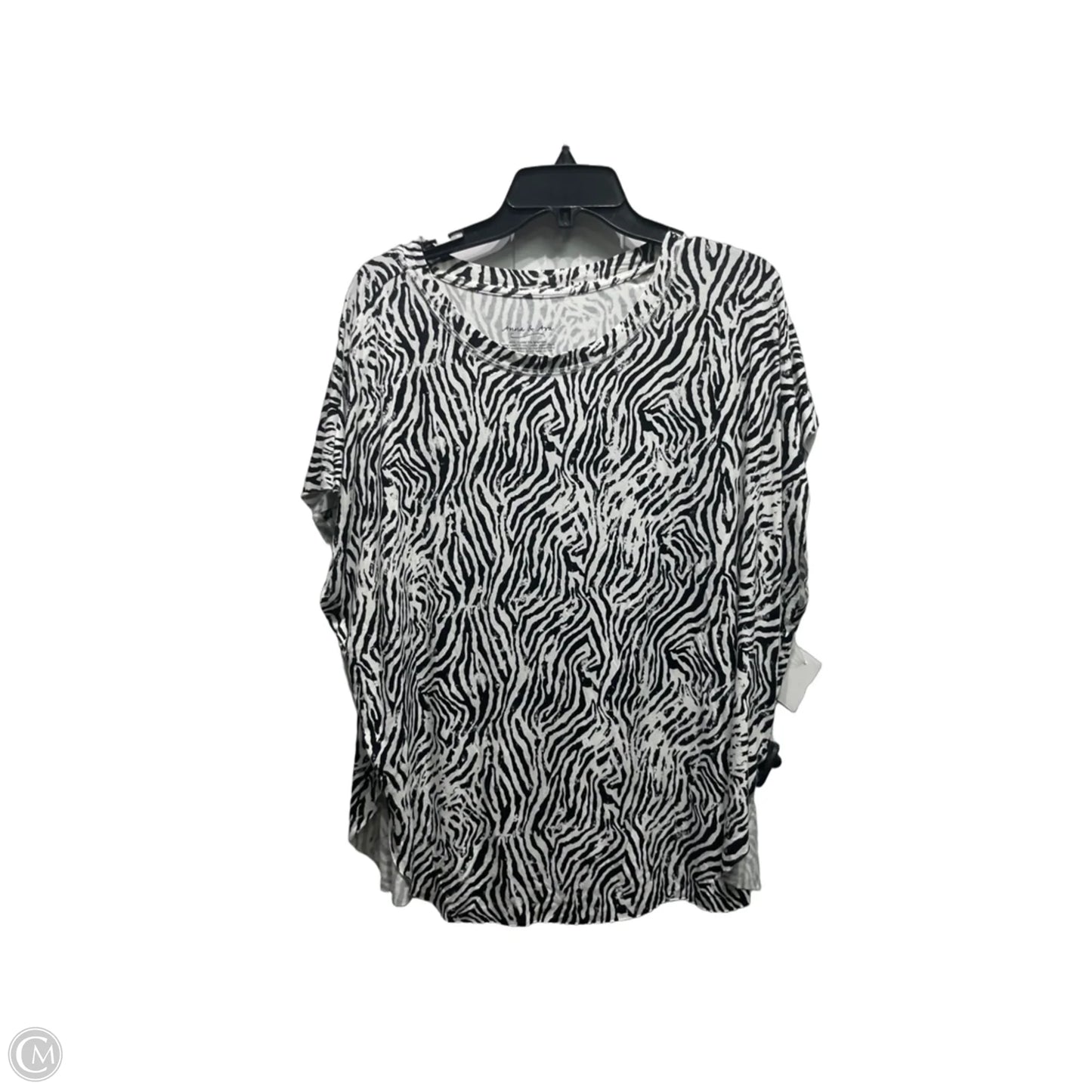 Top Short Sleeve By Anna & Ava In Black & White, Size: Osfm