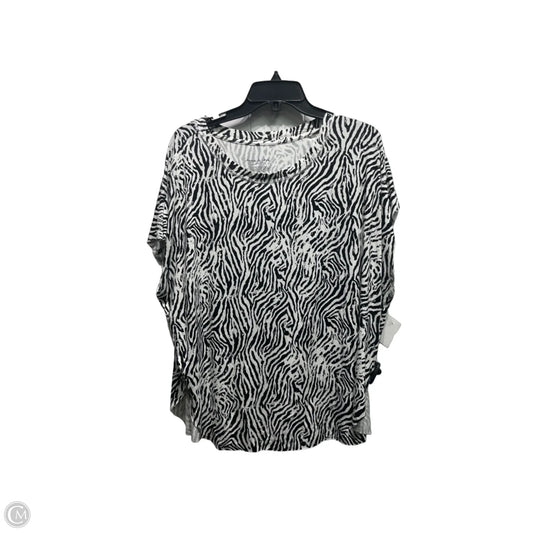 Top Short Sleeve By Anna & Ava In Black & White, Size: Osfm