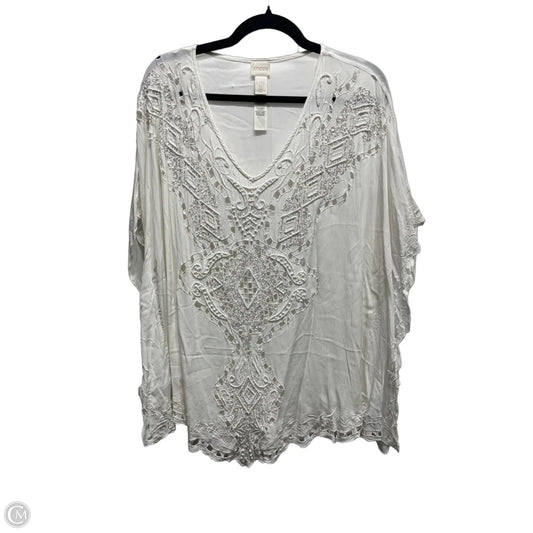 Blouse Short Sleeve By Chicos In Ivory, Size: L