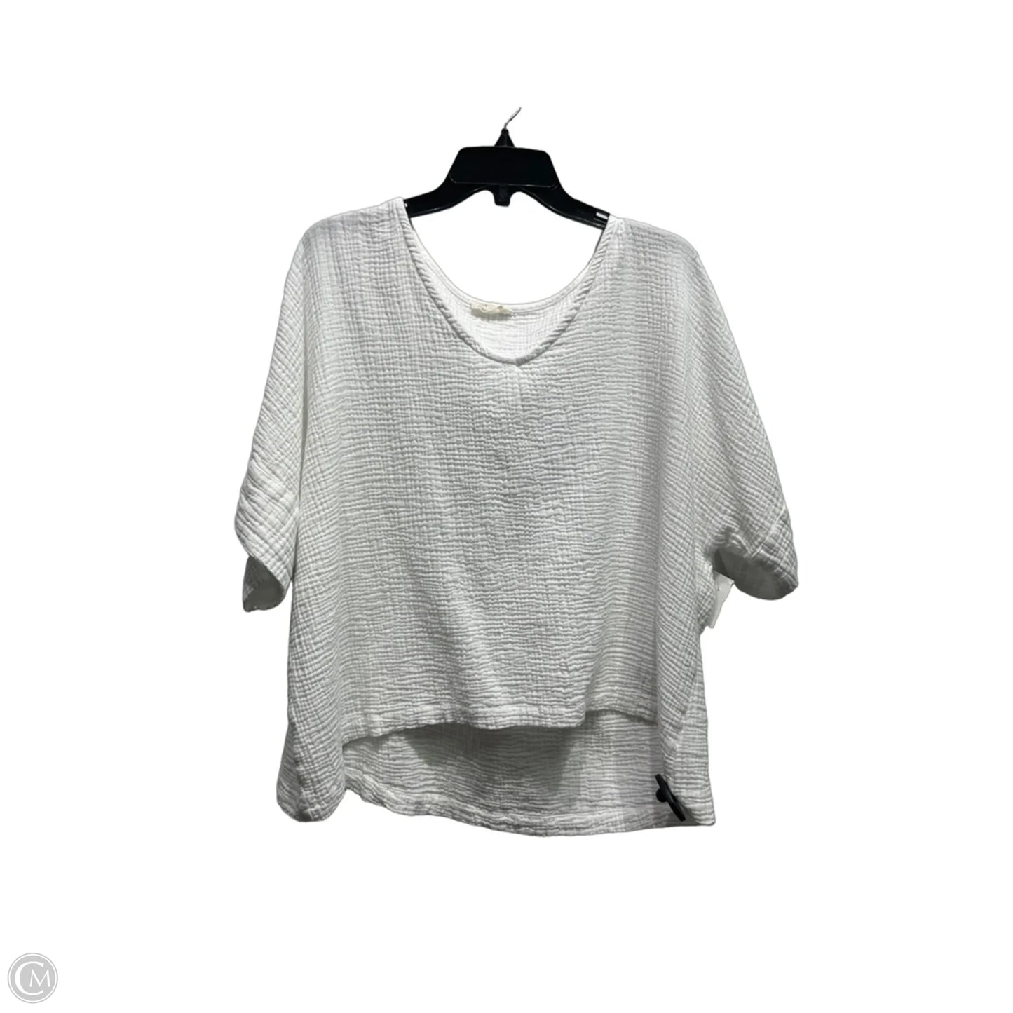 Top Short Sleeve By Just Living In White, Size: M