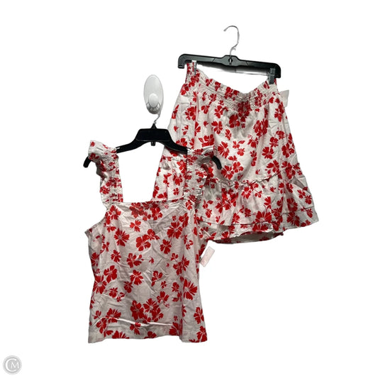 Skirt Set 2pc By J. Crew In Red & White, Size: L