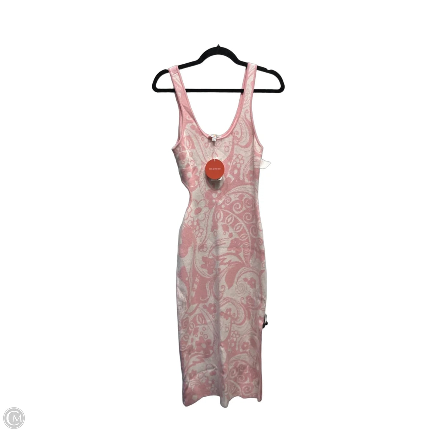 Dress Casual Midi By Wayf In Pink & White, Size: S
