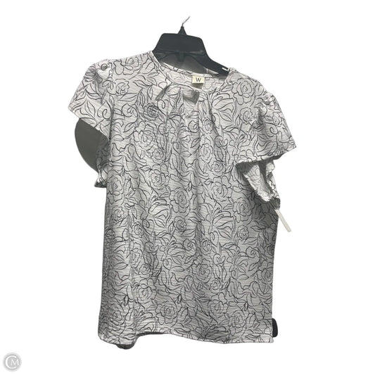 Top Short Sleeve By Wrapper In Black & White, Size: Xl
