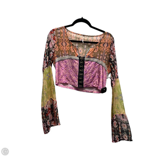 Top Long Sleeve By Free People In Pink & Tan, Size: M