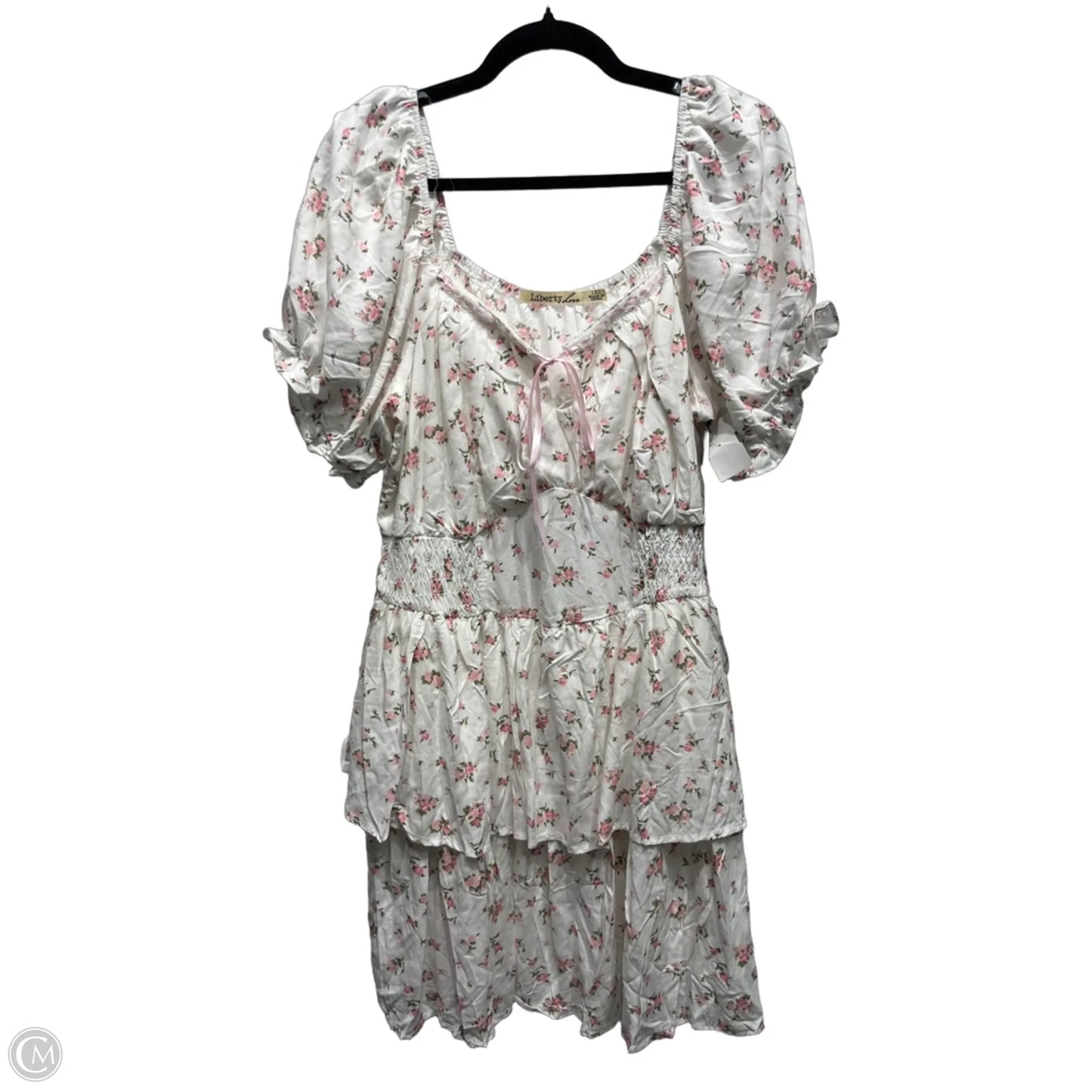 Dress Casual Short By Liberty Love In Pink & White, Size: 1x