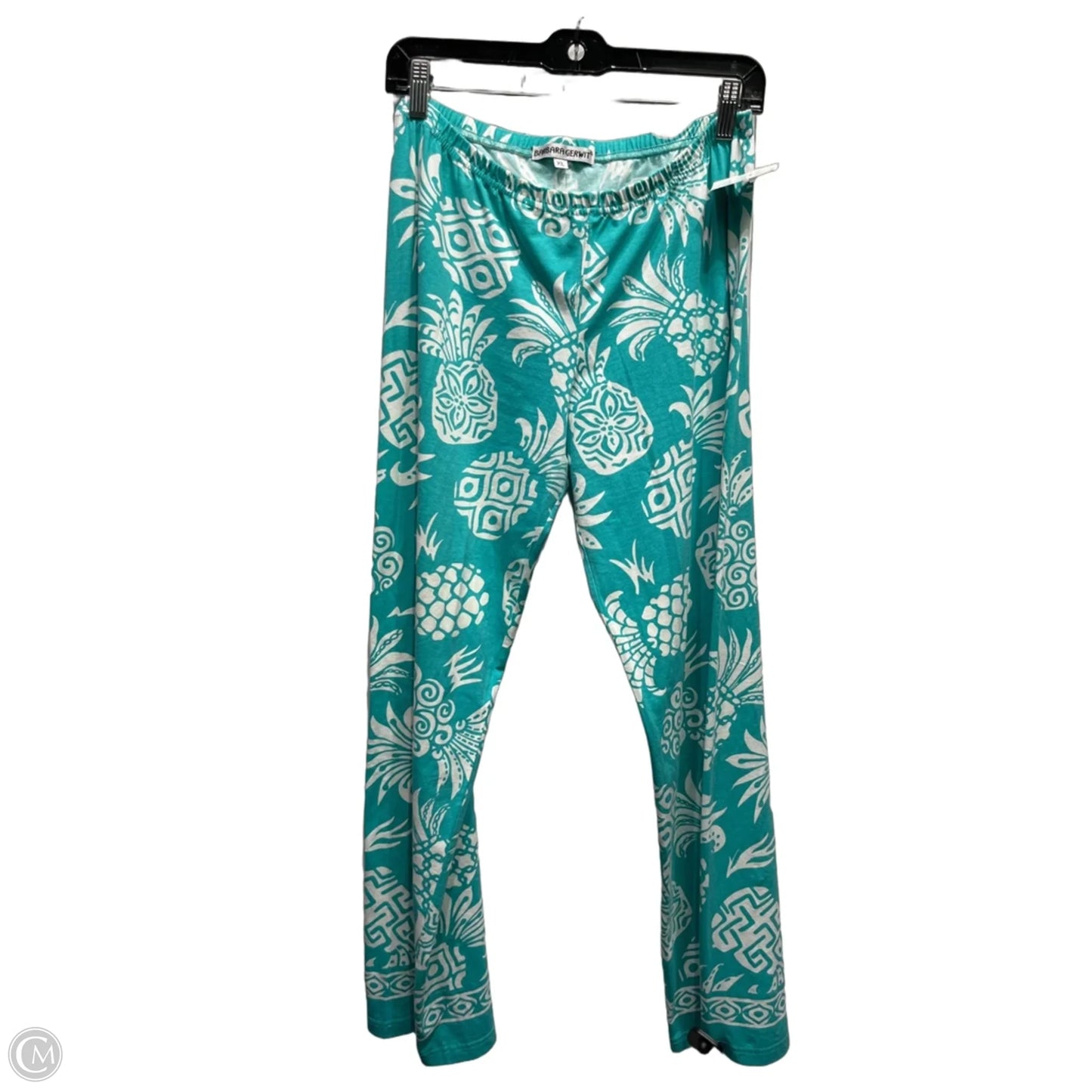 Pants Wide Leg By BARBARA GERWITT In Green & White, Size: Xl