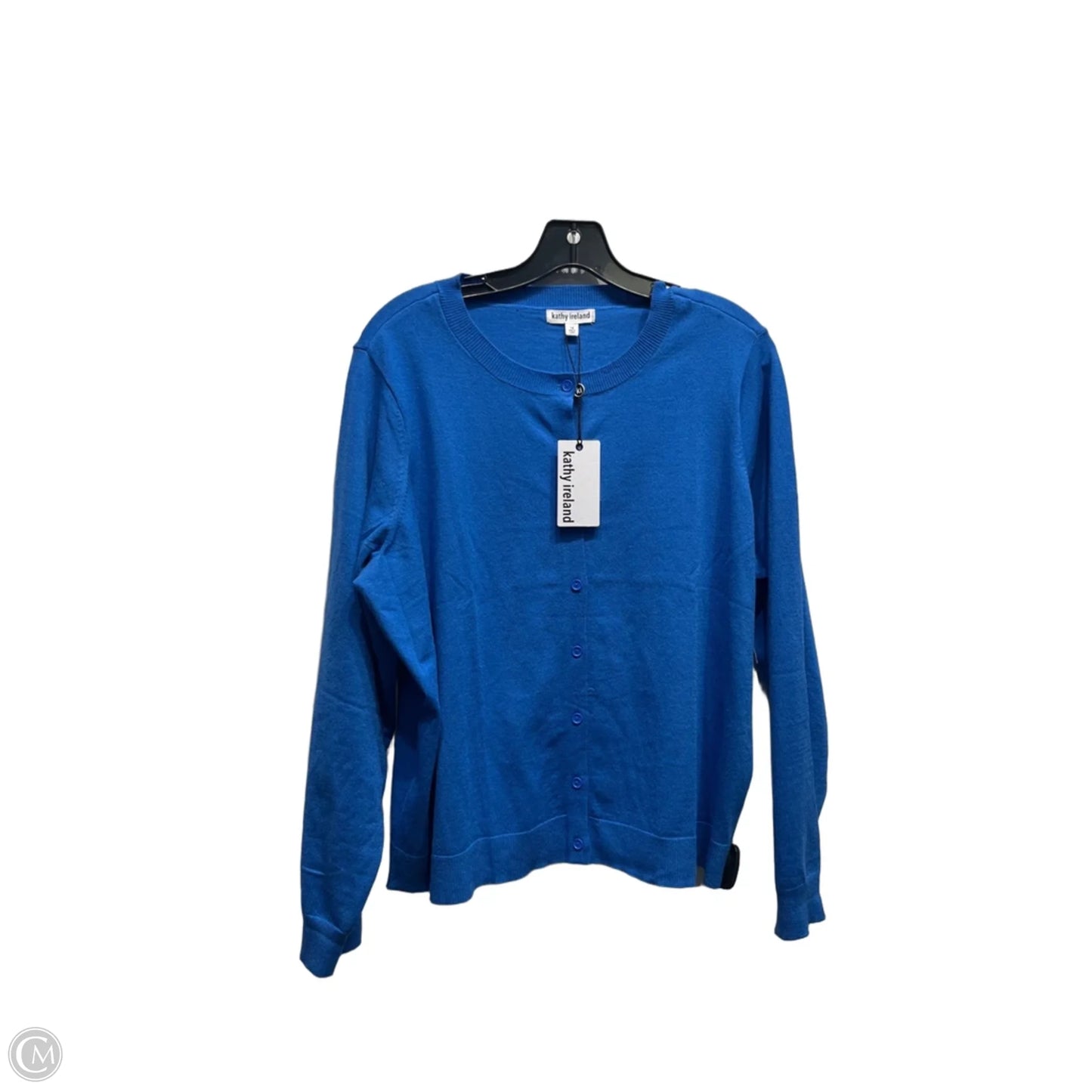 Sweater Cardigan By Kathy Ireland In Blue, Size: 1x