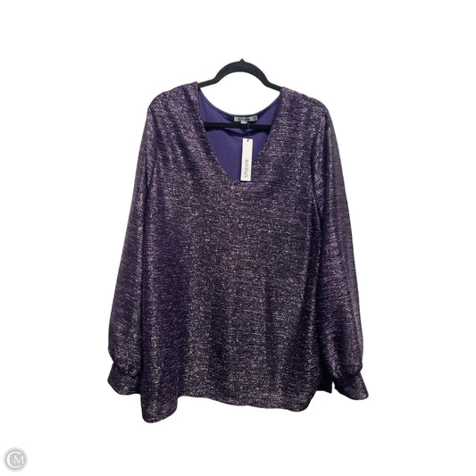 Blouse Long Sleeve By Chicos In Purple, Size: Xxl