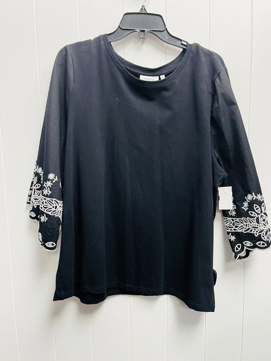Black & White Top 3/4 Sleeve Chicos, Size Xxl