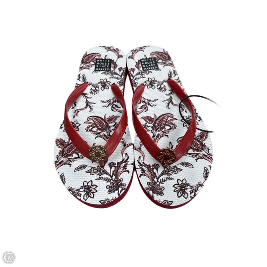 Sandals Flip Flops By White House Black Market In Red & White, Size: 6