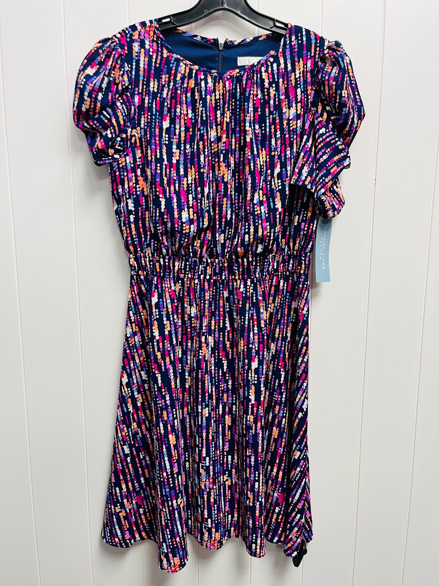 Dress Work By London Times In Blue & Pink, Size: 10