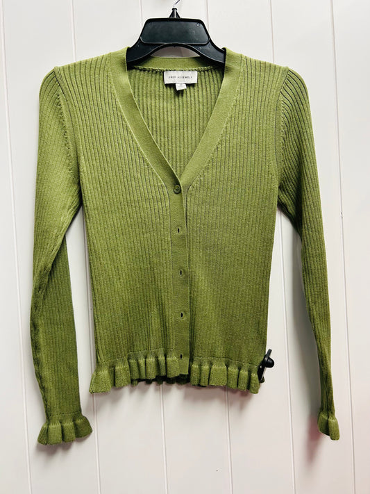 Sweater Cardigan By Free Assembly In Green, Size: Xs