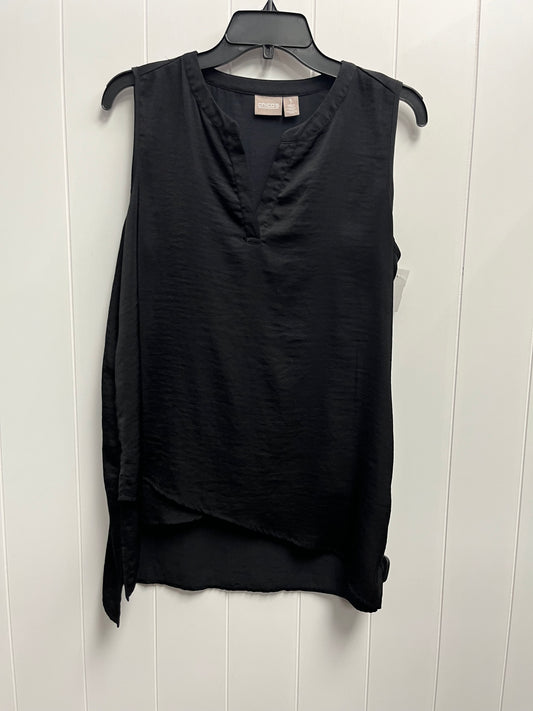 Top Sleeveless By Chicos In Black, Size: M