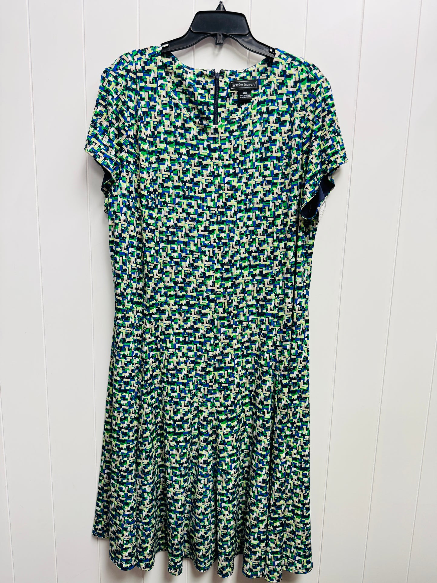 Dress Work By Jessica Howard In Blue & Green, Size: 20