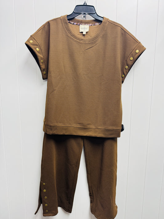 Pants Set 2pc By Umgee In Brown, Size: S