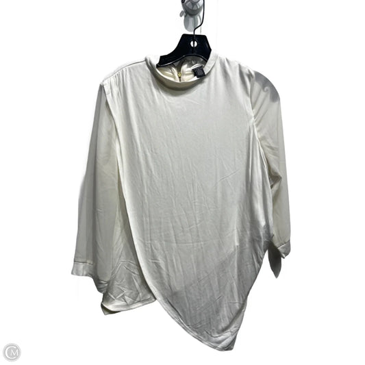Blouse Long Sleeve By Chicos In Cream, Size: M