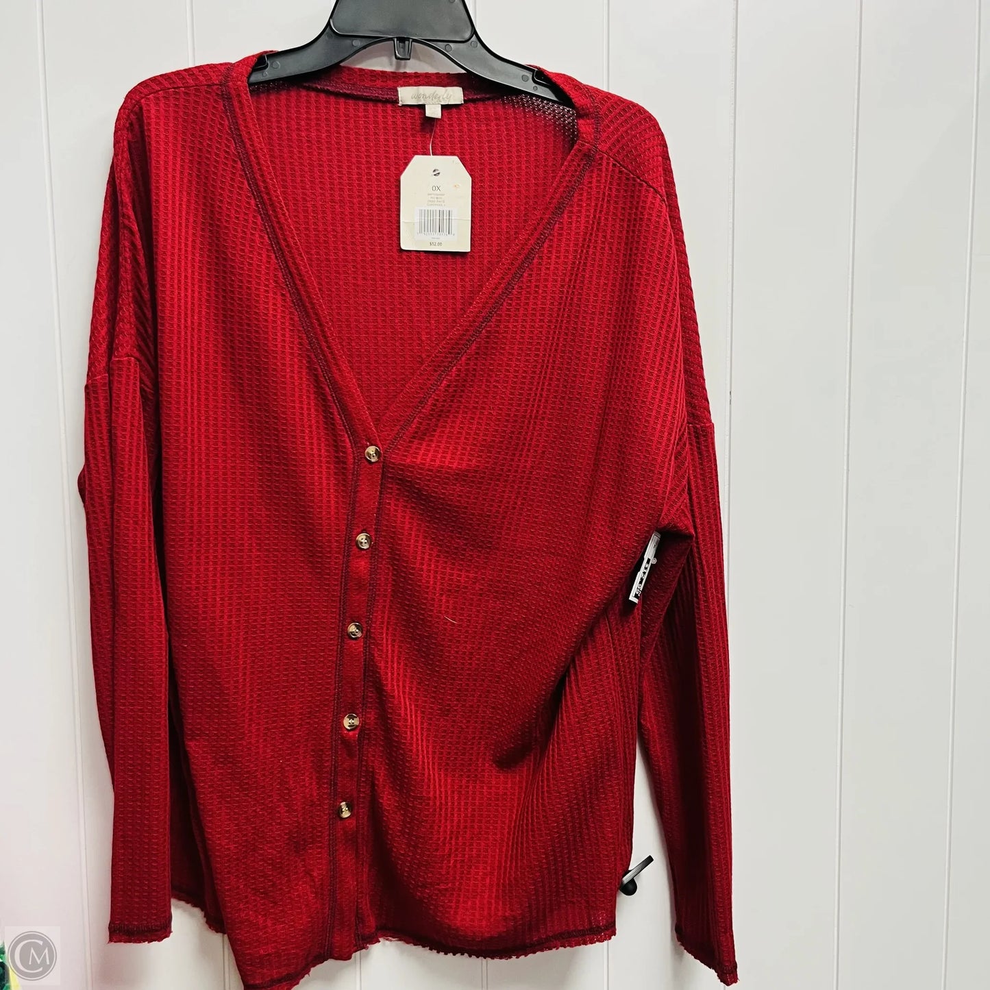 Top Long Sleeve By Wonderly In Maroon, Size: Xl