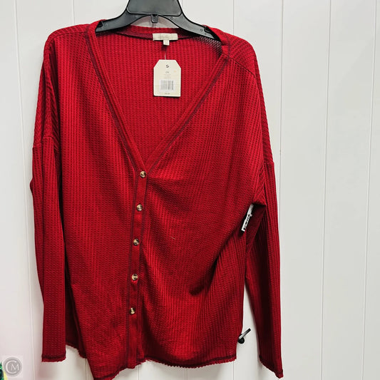 Top Long Sleeve By Wonderly In Maroon, Size: Xl