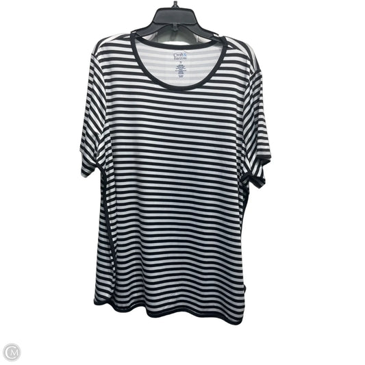 Top Short Sleeve By Croft And Barrow In Black & White, Size: 2x