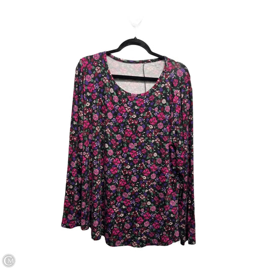 Top Long Sleeve By Lane Bryant In Black & Pink, Size: 16