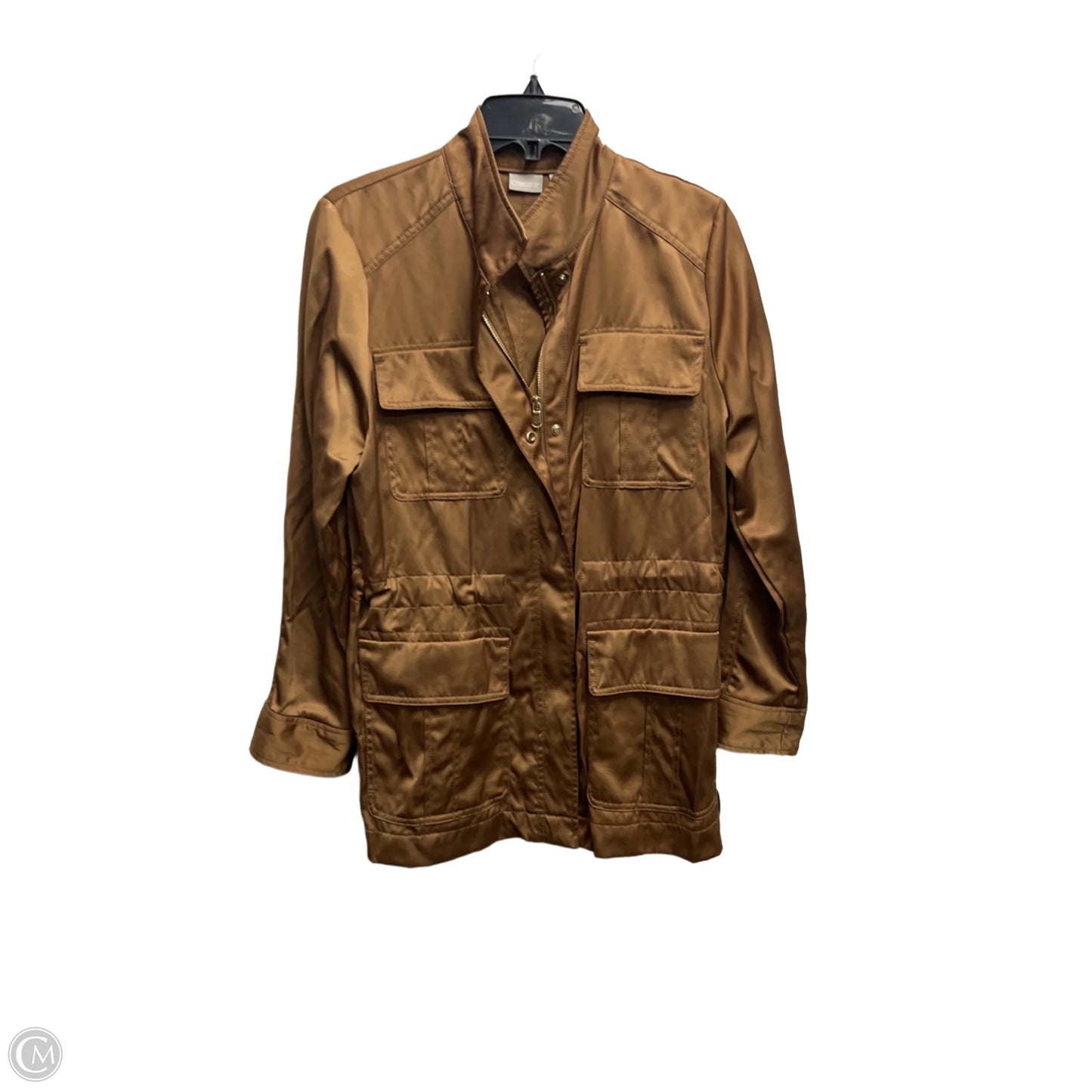 Jacket Utility By Chicos In Brown, Size: 10