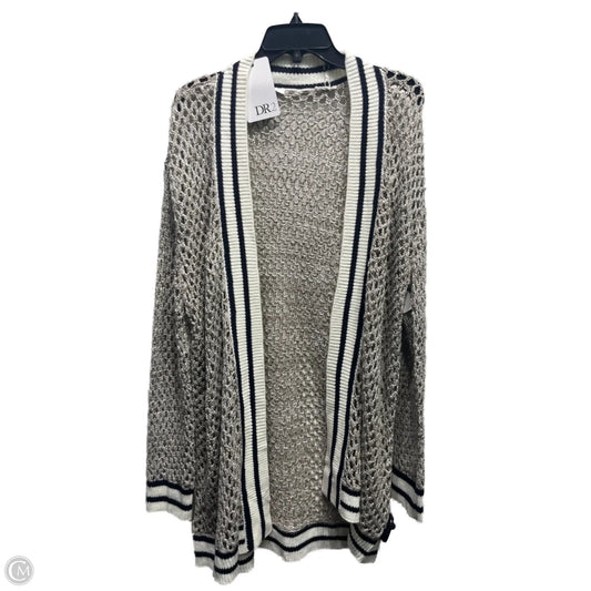 Sweater Cardigan By Dr2 In Black & Cream, Size: Osfm