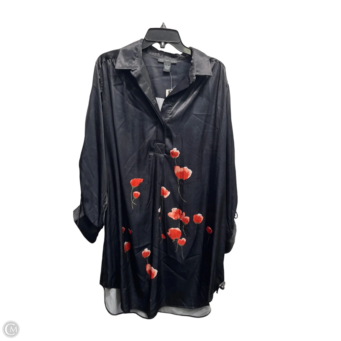 Dress Casual Short By Joan Vass In Black & Red, Size: L