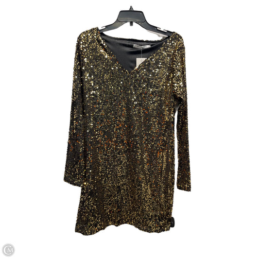 Dress Party Short By Clothes Mentor In Gold, Size: Xl