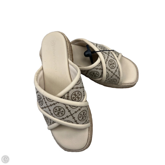 Sandals Designer By Tory Burch In Cream, Size: 10