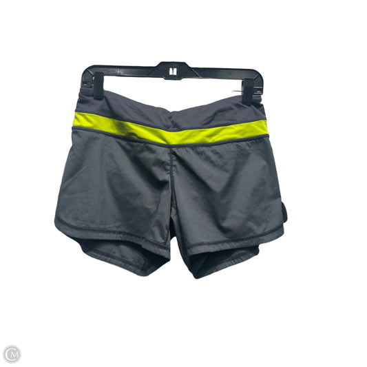 Athletic Shorts By Lululemon In Grey & Yellow, Size: 6
