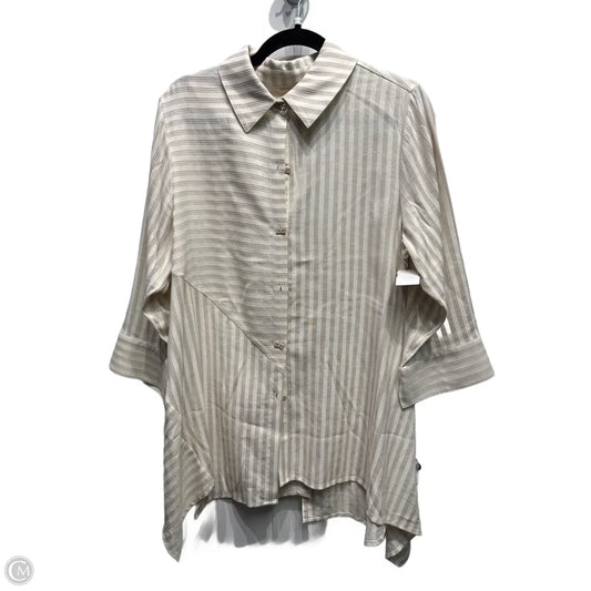 Tunic Long Sleeve By Soft Surroundings In Cream & Tan, Size: Mp