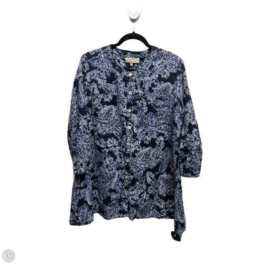 Tunic Long Sleeve By Jones New York In Blue, Size: L