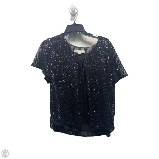 Top Short Sleeve By Loft In Black, Size: Lp