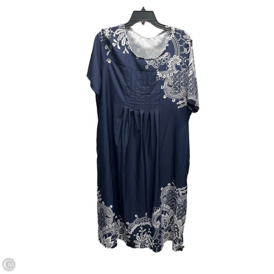Dress Casual Short By Cme In Blue & White, Size: 2x