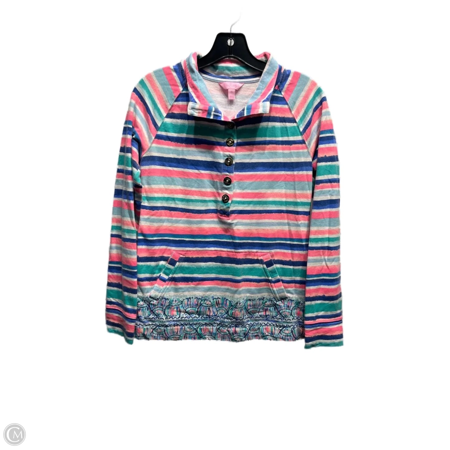 Top Long Sleeve Designer By Lilly Pulitzer In Blue & Pink, Size: Xs