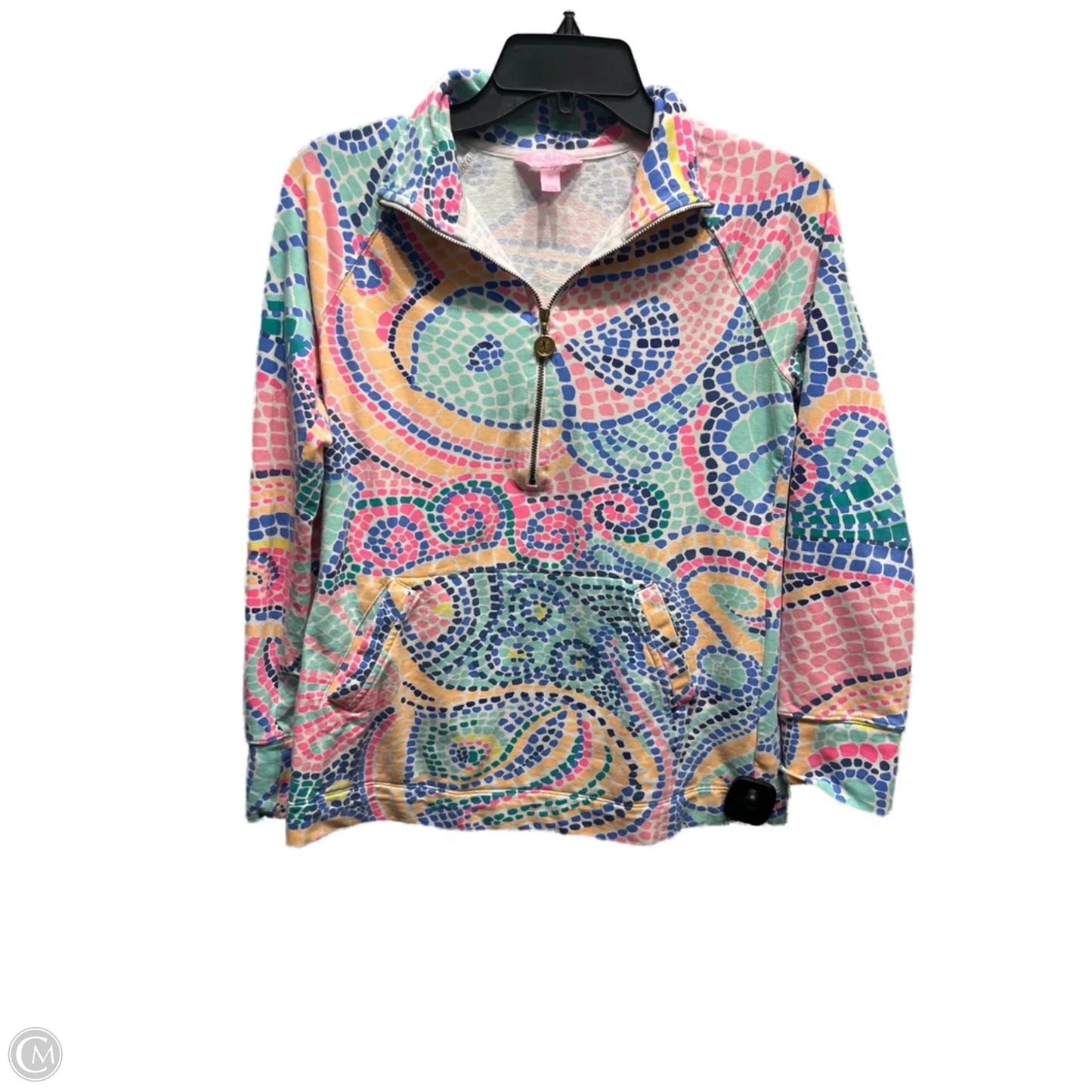 Top Long Sleeve Designer By Lilly Pulitzer In Blue & Orange, Size: Xs