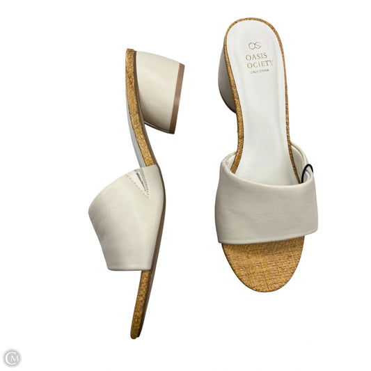 Sandals Heels Block By   OASIS SOCIETY In White, Size: 9