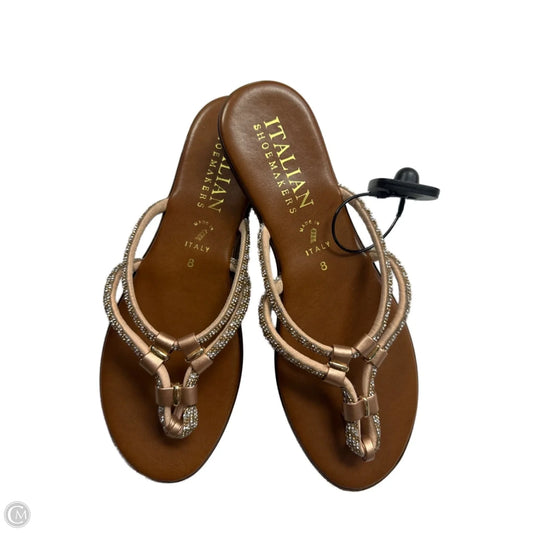 Sandals Flats By Italian Shoemakers In Rose Gold, Size: 8