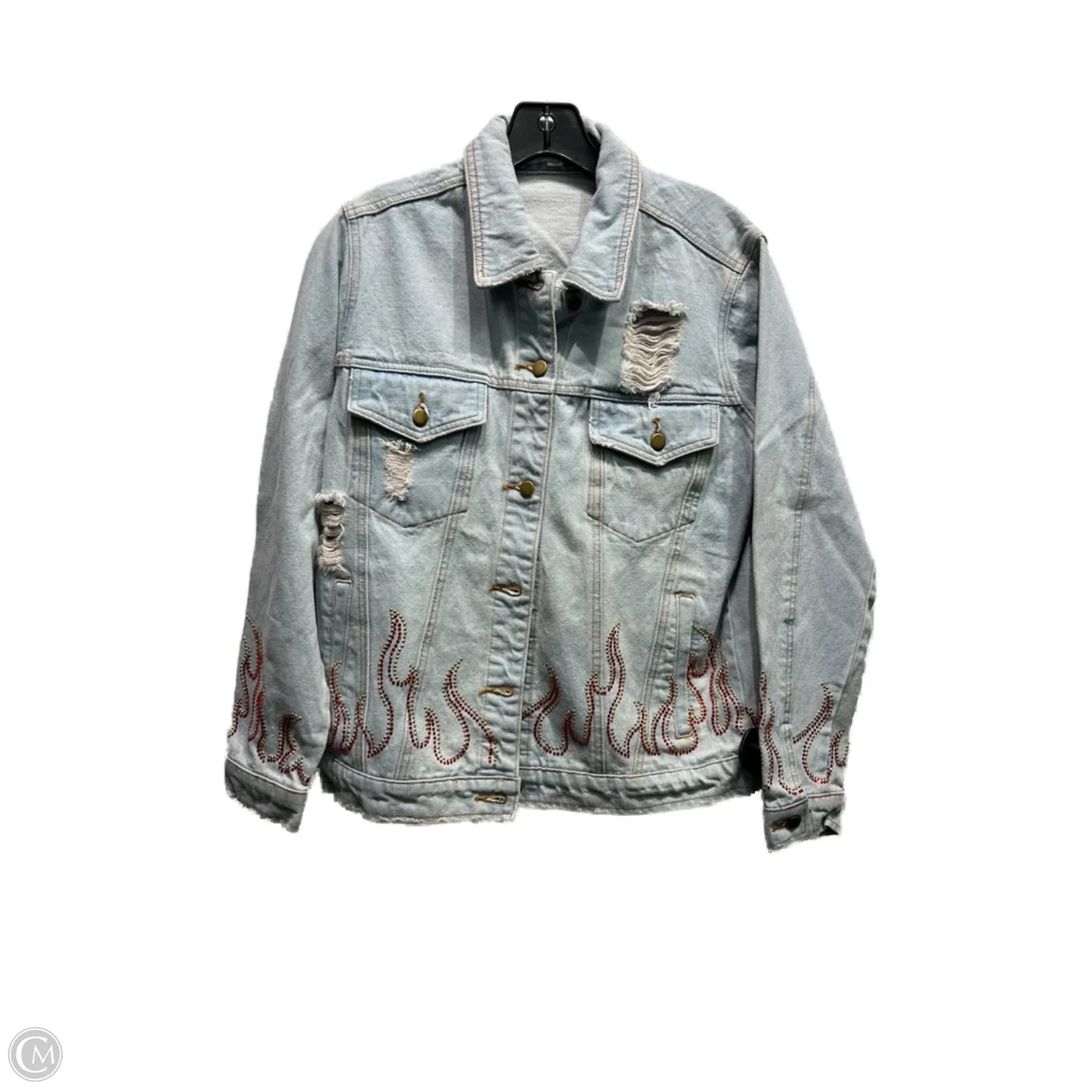 Jacket Denim By Honey Punch In Maroon, Size: M