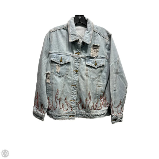 Jacket Denim By Honey Punch In Maroon, Size: M