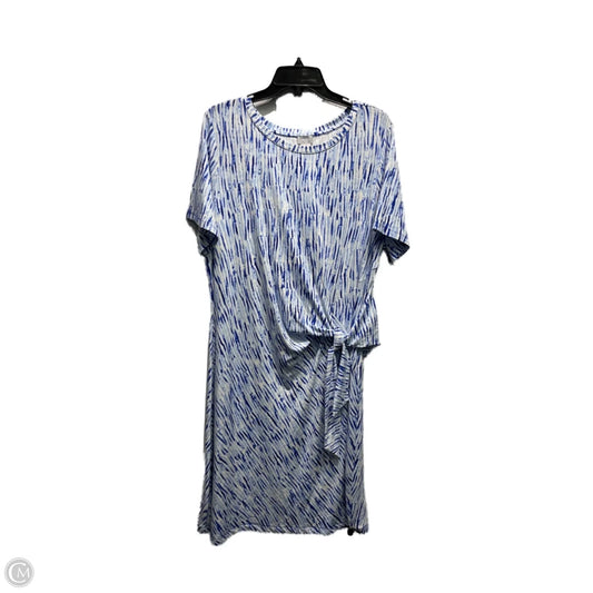 Dress Casual Midi By Chicos In Blue & White, Size: Xl
