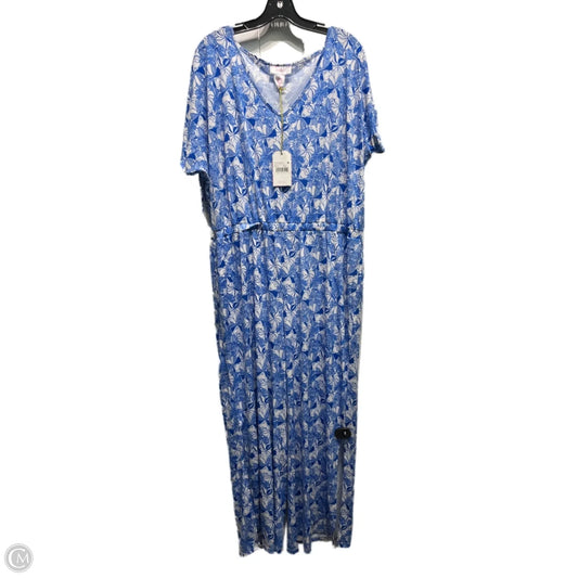 Jumpsuit By STELLA PARKER In Blue & White, Size: Xl