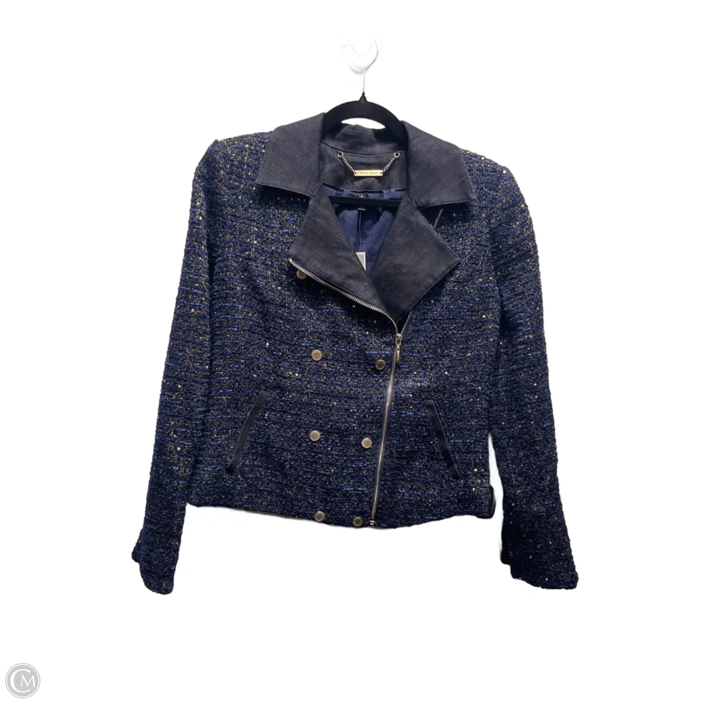 Jacket Moto By White House Black Market In Blue, Size: 6