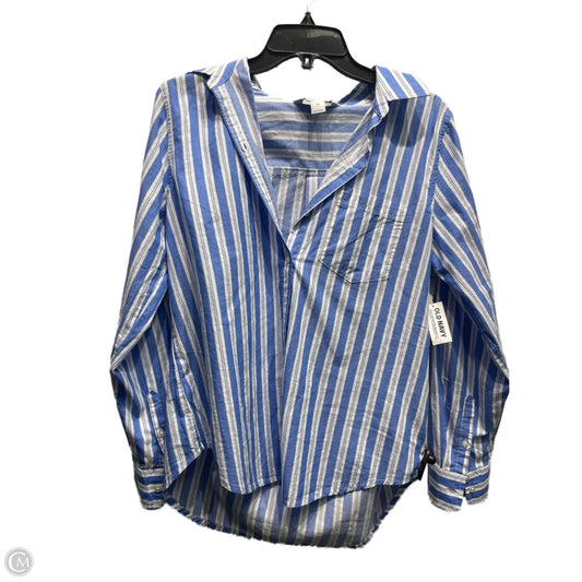 Top Long Sleeve By Old Navy In Blue & White, Size: M