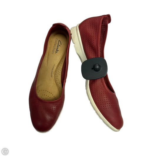 Shoes Flats By Clarks In Red, Size: 8