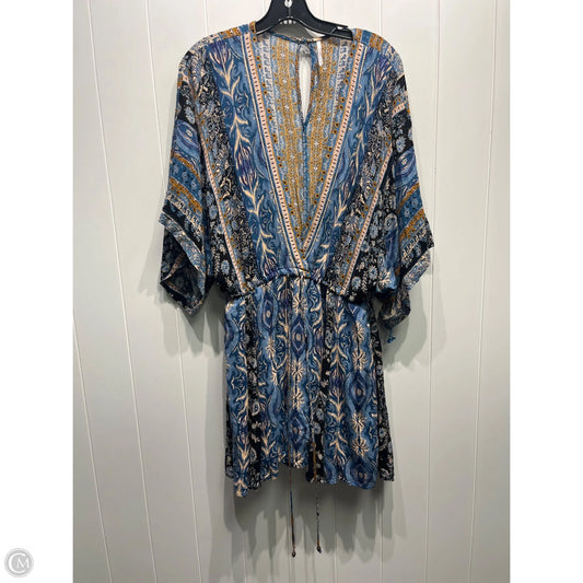 Romper By Free People In Blue & Tan, Size: M