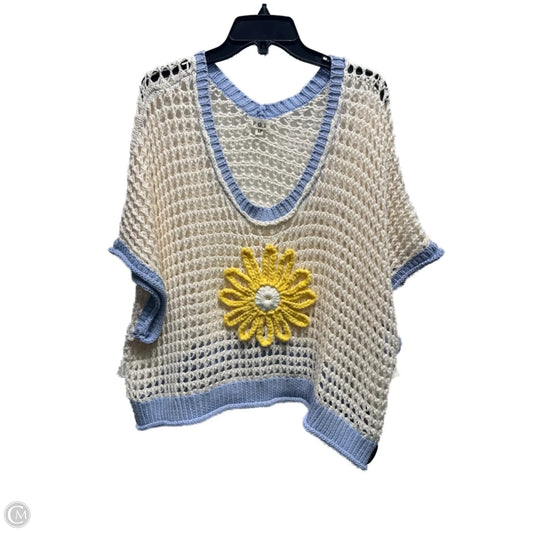 Top Short Sleeve By Pol In Blue & Yellow, Size: M