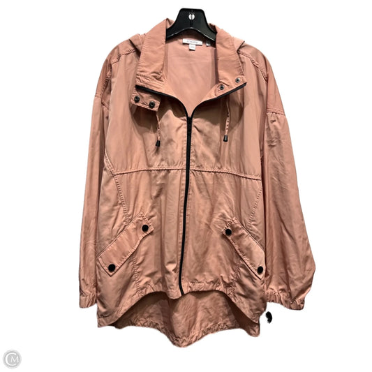 Jacket Windbreaker By Chicos In Peach, Size: 12